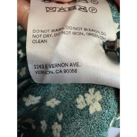 Reformation Nell Top V Neck Annette print Green Floral Long Sleeve Sz M - Picture 14 of 14